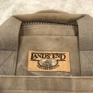 Vintage lands end square rigger canvas laptop bag briefcase messenger crossbody